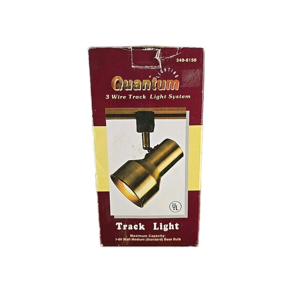 Quantum Antique Brass Track Light‎ Head Step Cylinder 3 Wire System 349-6158 NEW